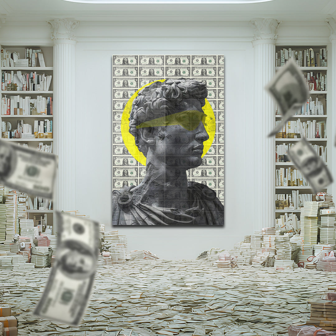 Dolar Heykeli - cam tablo