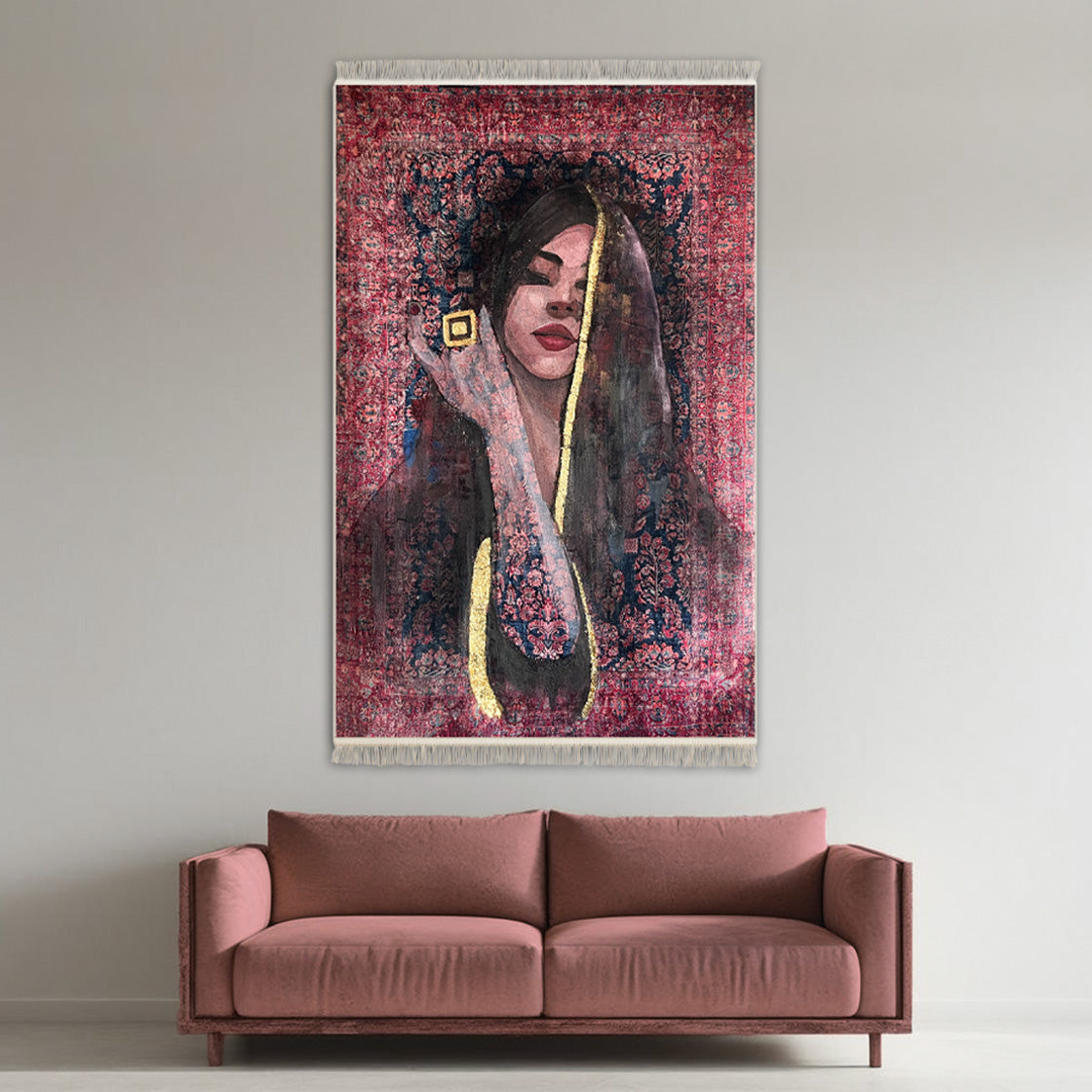 Halı Üzerine Resim - Kültürel Kadın Portresi