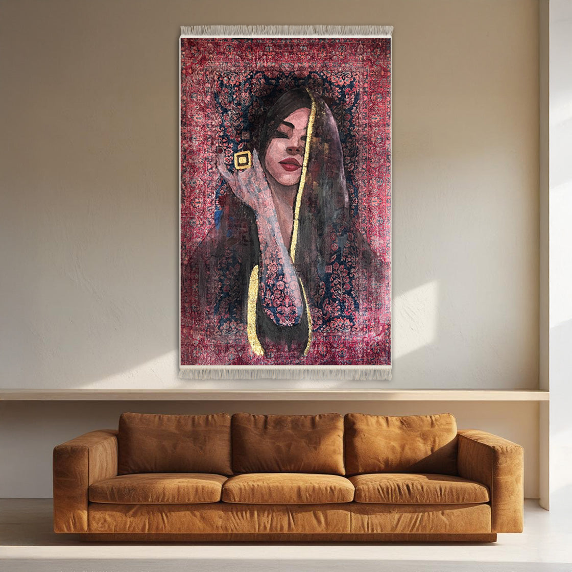 Halı Üzerine Resim - Kültürel Kadın Portresi