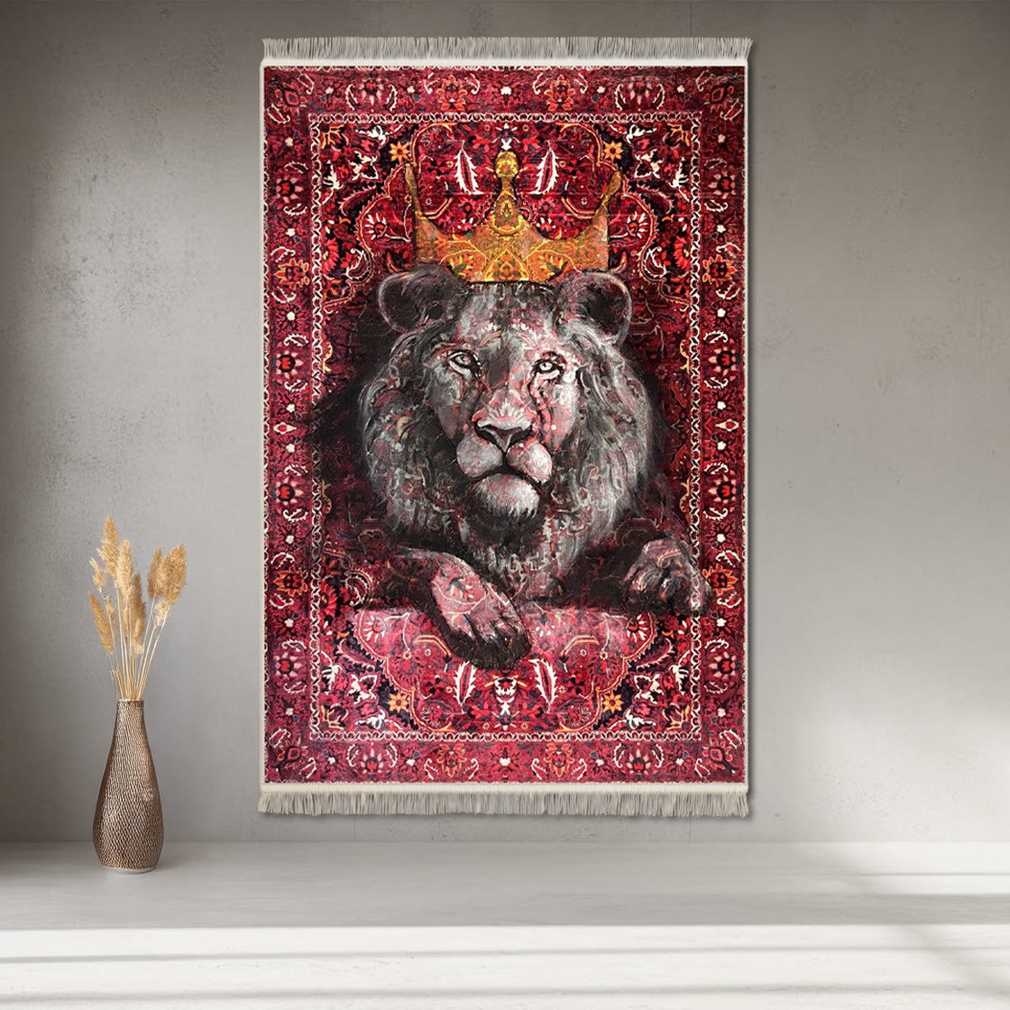 Halı Üzerine Resim - Aslan Halı