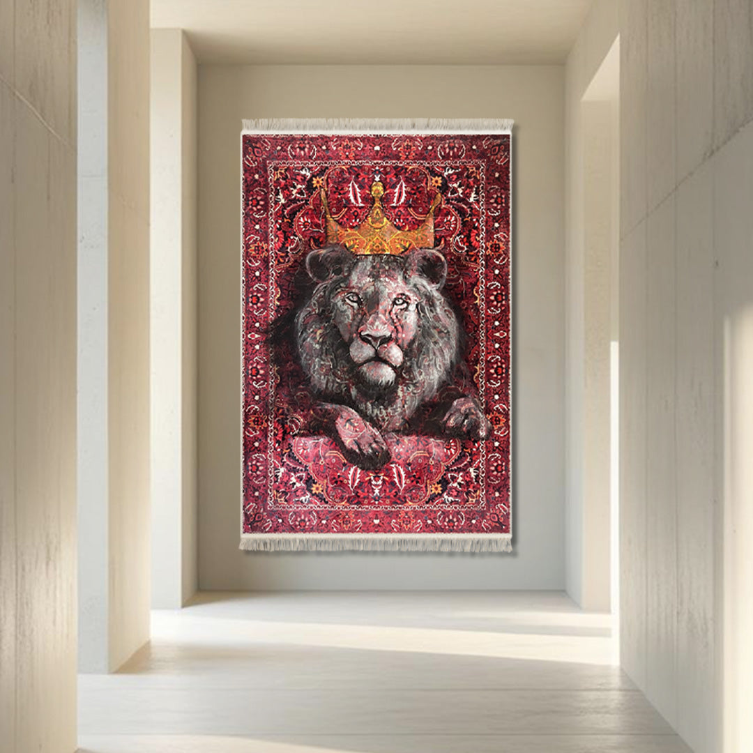 Halı Üzerine Resim - Aslan Halı