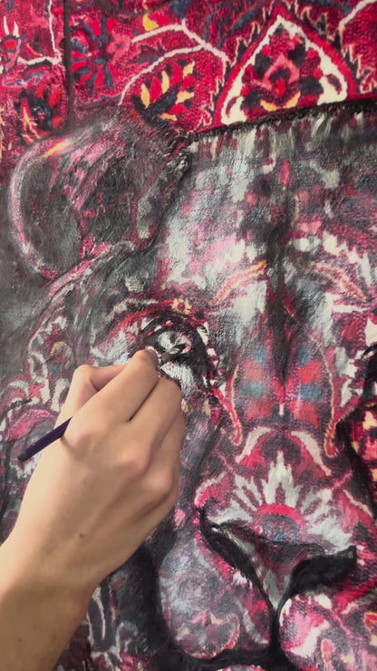 Halı Üzerine Resim - Aslan Halı